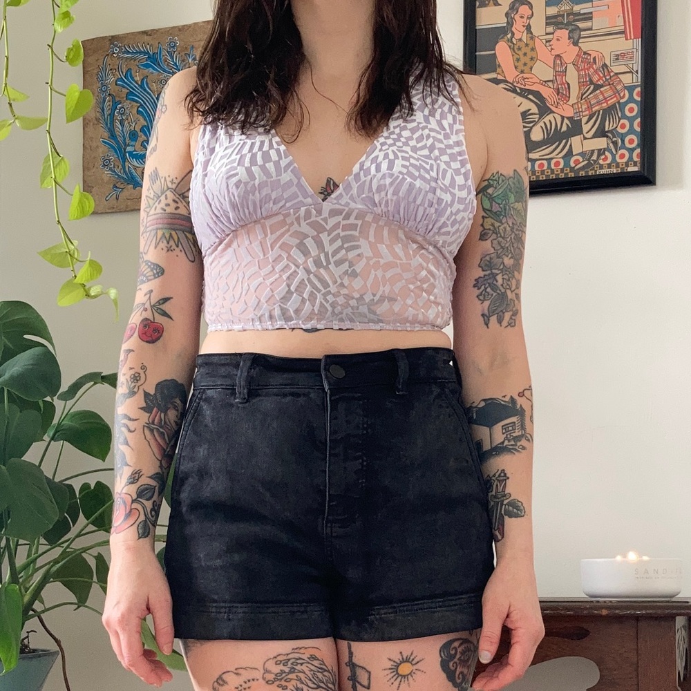 Urban outfitters cropped velvet halter
